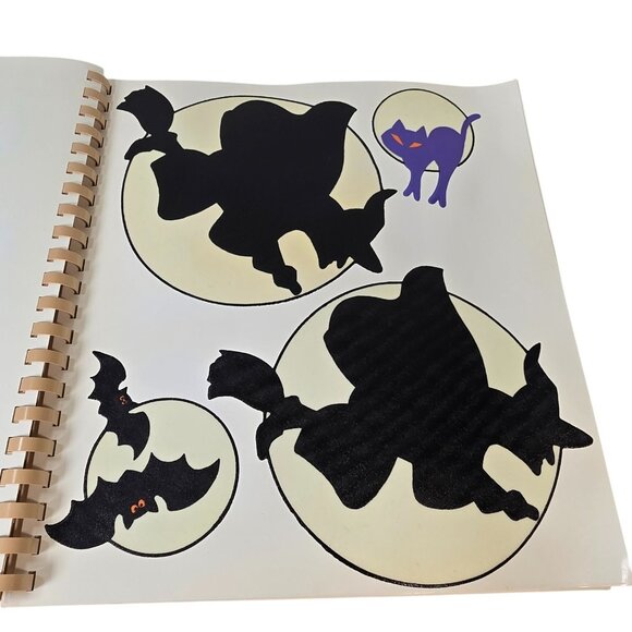 Vintage Halloween Window Clings Book Vinyl Stickers Glow in the Dark Christmas - Picture 7 of 16